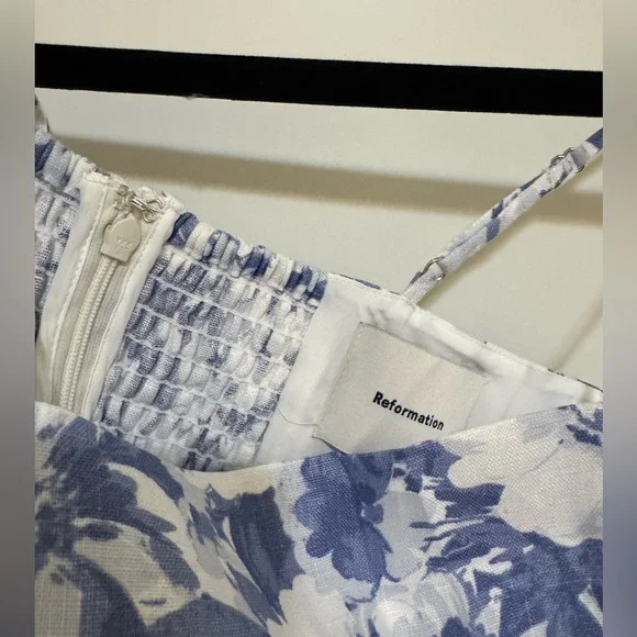 Reformation Blue and White Floral Midi Dress - Picture 5 of 6